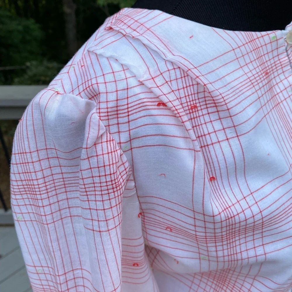 Vintage 60s does 50s Plaid Fit and Flare Cotton Day Dress - Picture 8 of 13